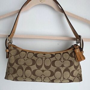 Coach Y2K Demi Baquette  T6an and Brown Signature Shoulder Bag